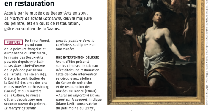 Restauration du tableau de Simon Vouet